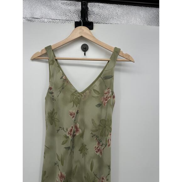 Positive Attitude Women Y2K Maxi Dress Size 8 Green Floral Fairy Dainty Coquette - Picture 4 of 7